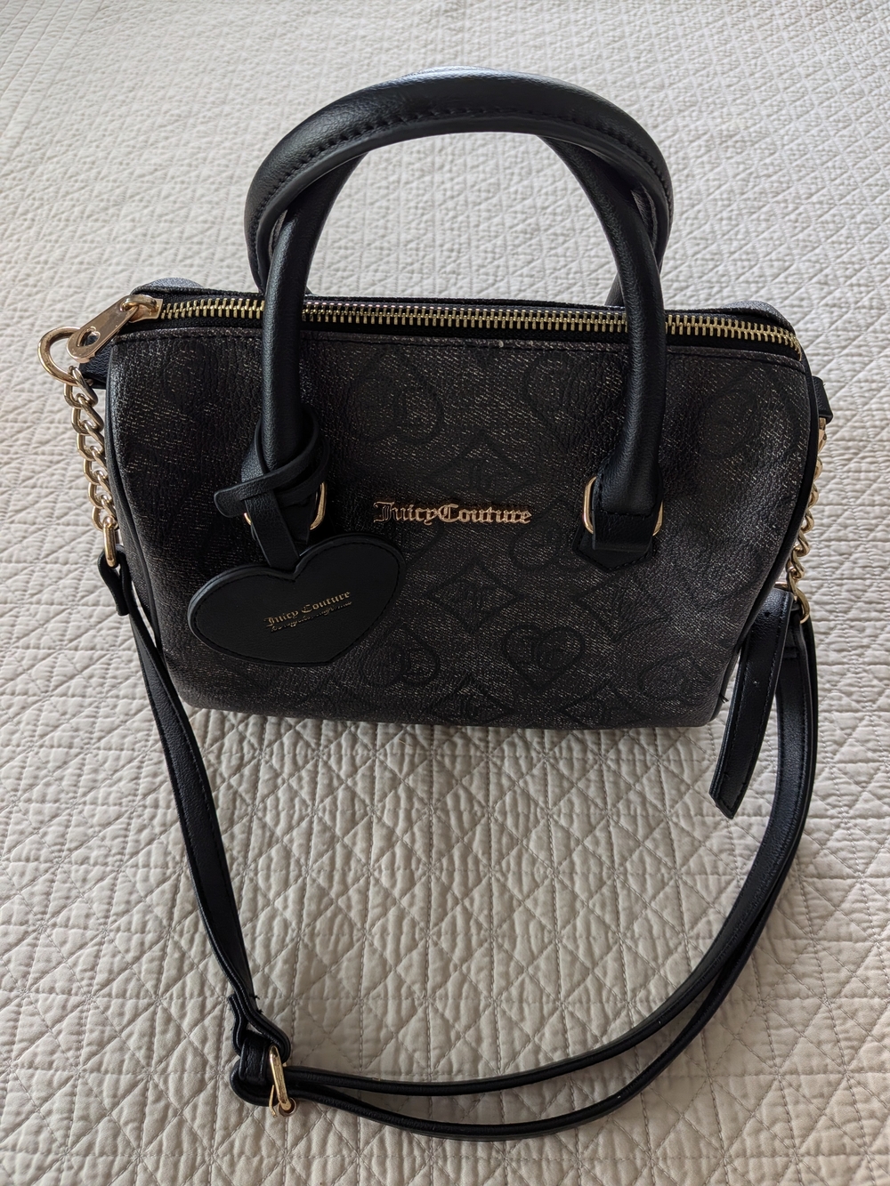 Juicy Couture Black Heart Charm Satchel